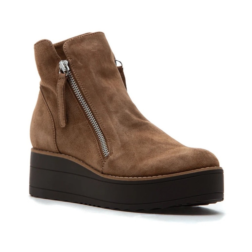 Silent D Nene Suede Platform Booties Light Brown Tan size 38